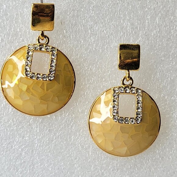 Yellow Short Drop Earrings - Picture 5 of 8